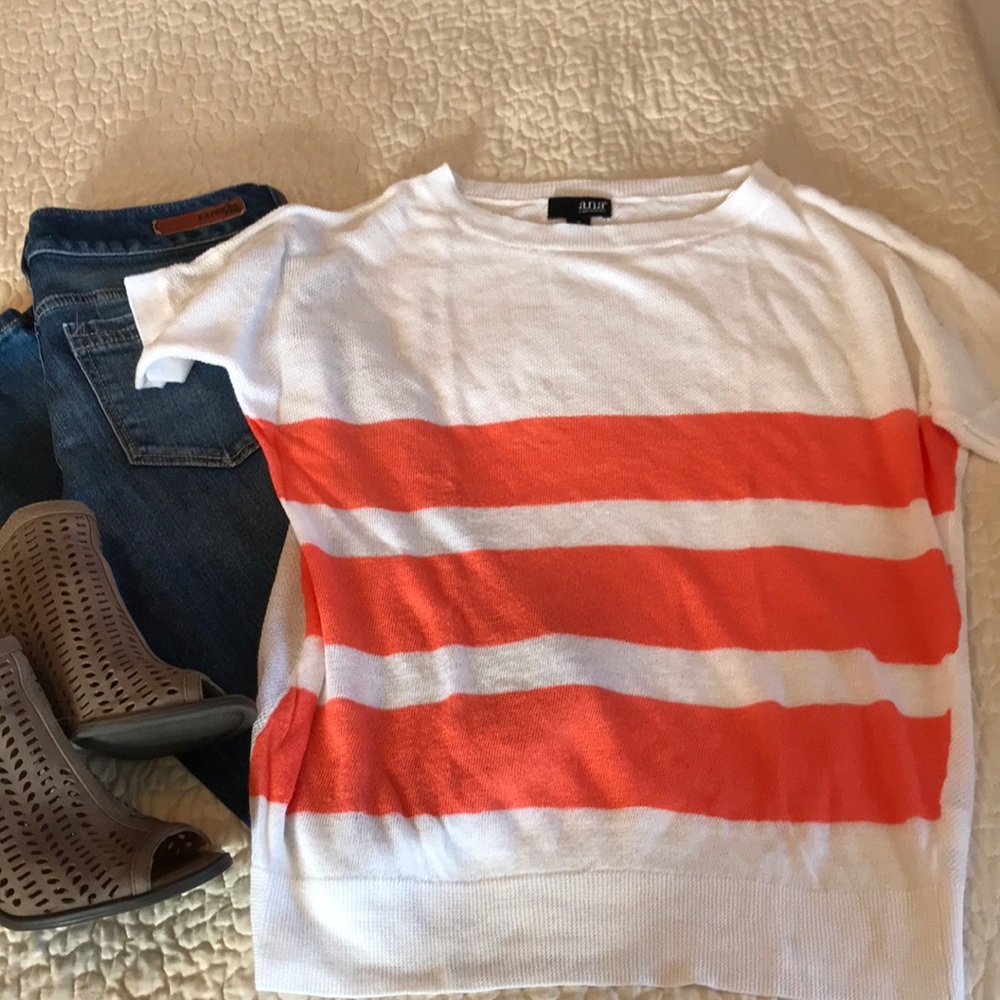 Orange striped top